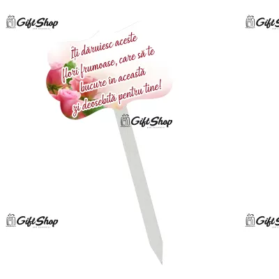 Iti daruiesc aceste flori frumoase, topper lemn, model